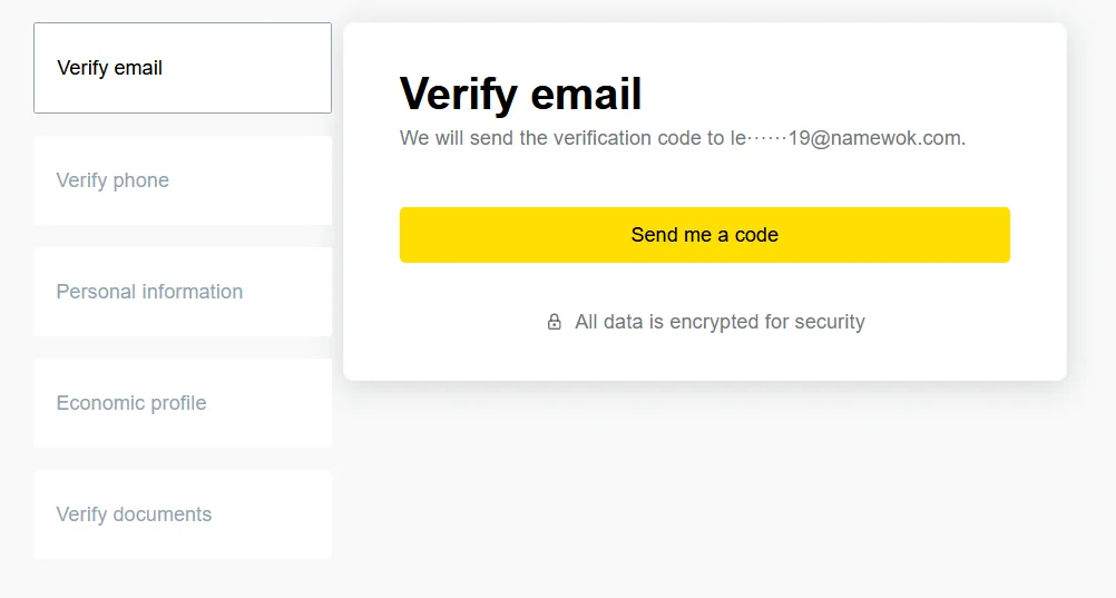 Verify your Exness email.